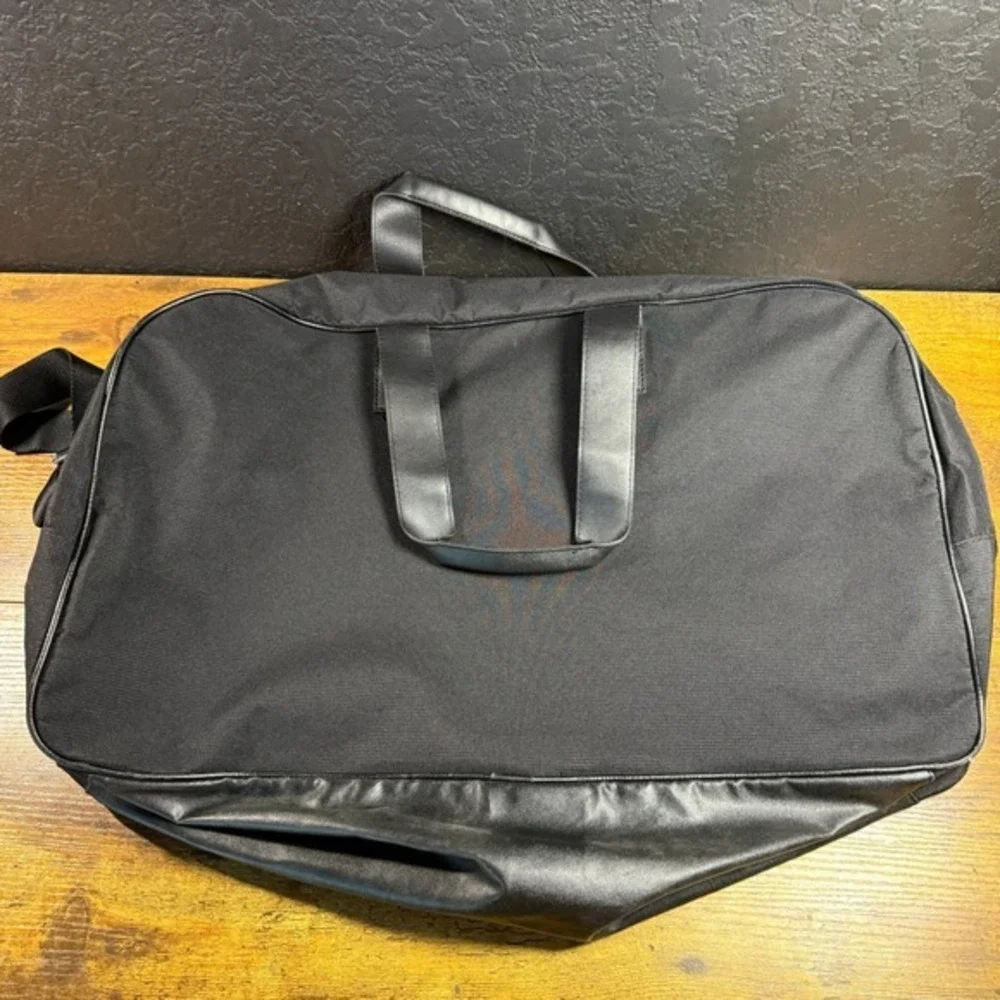 Calvin Klein Black Canvas Faux Leather‎ Duffle Bag Unisex Large